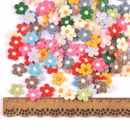 50 pçs/lote multicolorido laço flor apliques para diy chapéu roupas costura suprimentos decoração headwear vara-em remendos 15mm cp3374 - Image 4