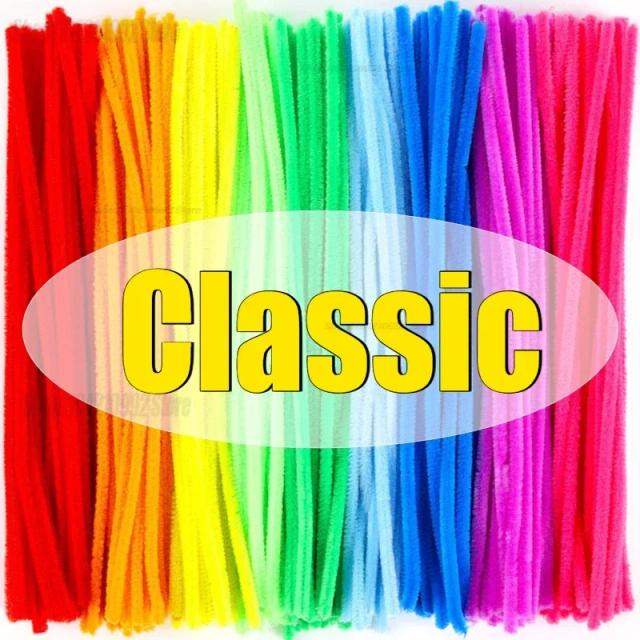 Hastes de Pelúcia Chenille para Artesanato Criativo - 100 Unidades