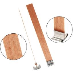 Pavios De Vela De Madeira Com Suporte De Ferro, DIY Fabricação De Vela, Pavio De Cera Sem Fumaça, Handmade Soy Parffin, XB, Atacado, 300 PCs, 13 × 130mm - Image 4