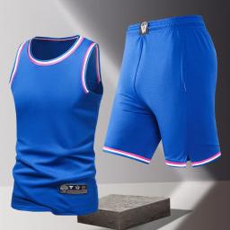 Terno de basquete masculino verão, correndo, colete de secagem rápida, camiseta sem mangas, seda gelo solto, roupa de treino - Image 2