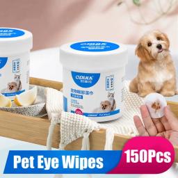 Pet olho lágrima mancha removedor toalhetes, sem irritação, orelha limpeza, grooming suprimentos, 150pcs - Image 2