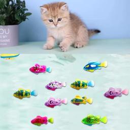 Brinquedo do gato led indutivo interativo natação robô peixes brinquedos brilhantes peixes elétricos estimular gatinho caça instinto produtos para animais de estimação - Image 2