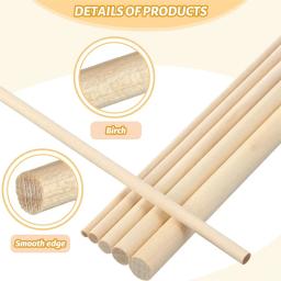 Bulk Wooden Craft Dowels, Wood Sticks para Artesanato - Image 5