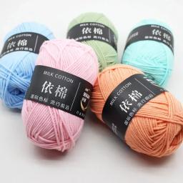 50 g/set leite algodão tricô lã fio bordado tingido lenanas para crochê artesanato camisola chapéu bonecas a baixo preço - Image 1