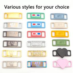 Cadarços Tag Metal para Crianças e Adultos, Sapatilhas Diamond Buckle, Acessórios para Calçados Casuais, Decorações Fashion Laces, AF1, AJ1, 2 peças - Image 1