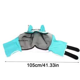 Cavalo-anti-uv máscara protetora, anti-uv, com proteção auricular, metade do rosto, malha, para animais de estimação, suprimentos de verão - Image 5