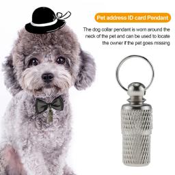 Etiquetas de identificação à prova waterproof para animais de estimação, cápsula de aço inoxidável para identificador de cães e gatos, tubo escondido - Image 1