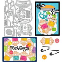 Costura Ferramenta de Corte morre Stencil Pinos e Agulhas Jar, Aço Carbono Embossing Tool, Modelos Metálicos para DIY, 1 Pc - Image 1