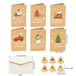 Feliz natal cartões com envelopes 6pcs cartões de mensagem em branco define festa de natal favor para a família e amigos aquecimento - Image 1