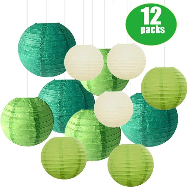 Lanterna de Papel Redonda em 12 Tamanhos e Cores Mistas para Decorar Casamentos e Festas