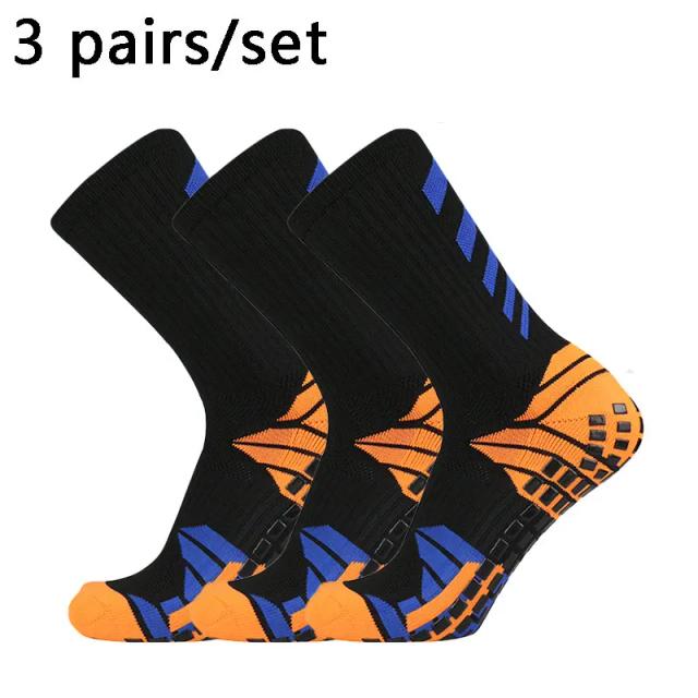 Meias de Futebol Antiderrapantes com Salto X para Homens e Mulheres - 3 Pares Tamanhos 38-45 para Esportes como Futebol e Basquete