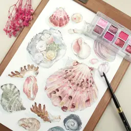 SeamiArt-Conjunto portátil de tinta aquarela sólida, Metallica Glittery, Pintura Aquarela, Arte Suprimentos, 8 12 cores - Image 6