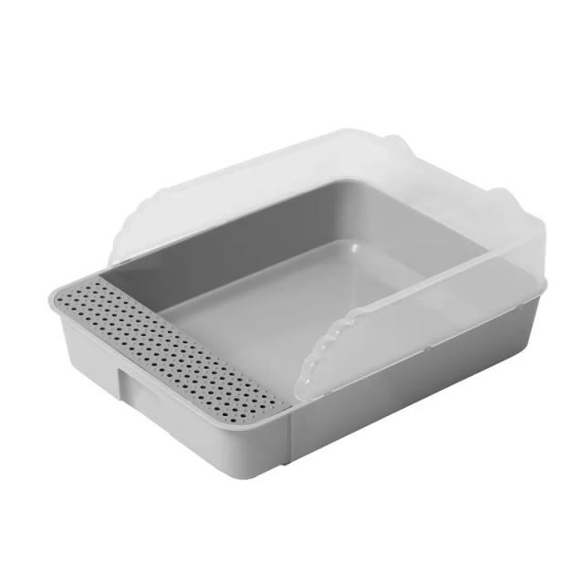 Caixa de Areia Semi Fechada para Gatos: Design à Prova de Respingos com Acesso Prático e Manutenção Simplificada