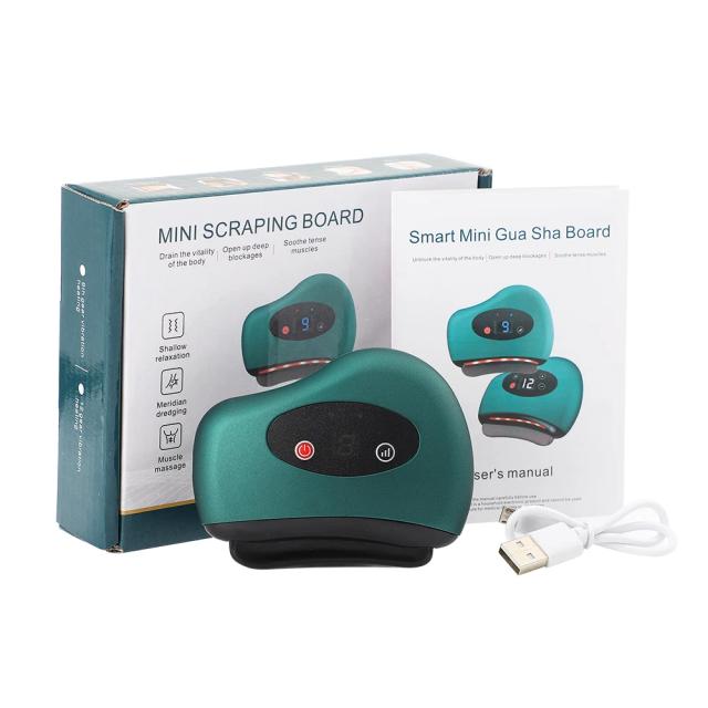 Massageador Elétrico Guasha com Calor Infravermelho para Rosto e Pescoço - Ferramenta de Emagrecimento e Lifting com Pedra Quente