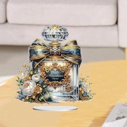 Flor Perfume Especial Em Forma De Pintura Diamante, Desktop Ornamentos Kit, 5D DIY Diamond Art, Decorações De Mesa, Decoração De Mesa Do Quarto - Image 2