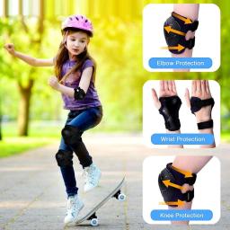 Almofadas de pulso ajustáveis do cotovelo do joelho da proteção dos esportes das crianças de 6 pces para crianças de 3-7 anos, patinação do rolo, patinação, ciclismo - Image 5