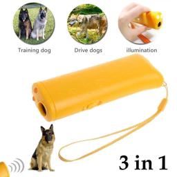 Fortalecer o equipamento de treinamento do cão do animal de estimação ultra-som repelente 3 em 1 dispositivo treinador controle anti barking parar casca dissuents - Image 1