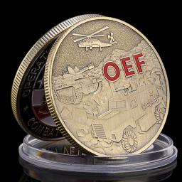 Moeda Comemorativa Colecionável, EUA, Veterano da Guerra do Afeganistão, Challenge Coin, Bronze, Operação Liberdade Duradoura, OEF - Image 2
