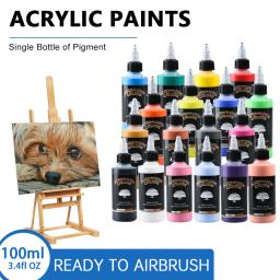 SAGUD-Air Brush Tinta Acrílica Borne Aquático, Tinta Airbrush para Modelar Arte, Têxtil, Sapatos, Madeira, DIY, Artesanal, 18 Cores, 100 ml por Garrafa - Image 3