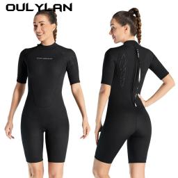 Neoprene manga curta wetsuit para mulheres, surf suit, novo Kitesurf swimwear, mergulho, maiôs de pesca submarina, 3mm - Image 2