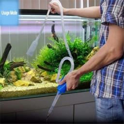 Sifão de aquário cascalho filtro de água ferramenta de limpeza portátil tanque de peixes aspirador de pó bomba de ar acessórios acuario ferramentas de limpeza - Image 2
