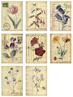 8 unidades/pacote vintage retro flores cartão adesivo diy artesanato scrapbooking álbum lixo diário adesivos decorativos - Image 2