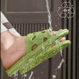 Chinelos de queijo antiderrapante para banheiro, Praia com vazamento de água Flip Flop, Sapatos aquáticos de piscina, Casa, Queijo, Peso leve - Image 2