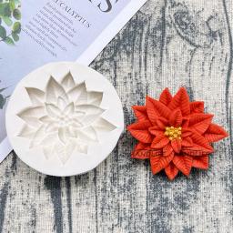 Silicone Sugarcraft Mold of Christmas Flower, Ferramentas De Resina, Cupcake Baking Mould, Fondant Bolo, Ferramentas De Decoração, Poinsétia - Image 2