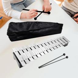 15 nota de metal xilofone instrumento de música com estojo de transporte e maletes portátil para presente aniversário iniciante crianças jogadores - Image 2