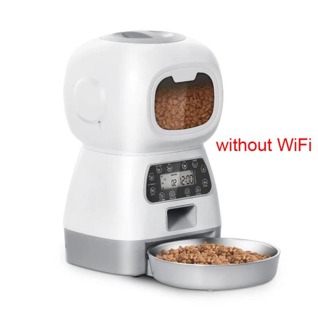 Alimentador Automático 3.5L para Gatos e Cães com WiFi, Controle por Aplicativo e Gravador de Voz