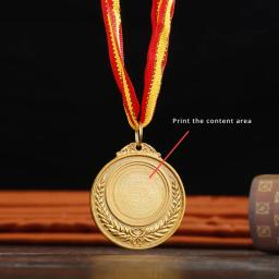 Medalha de Metal de Alto Grau, Ouro, Prata e Bronze, Comemorativa para Eventos Esportivos Escolares Impressão Gratuita - Image 1