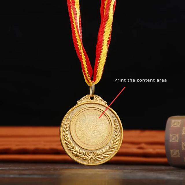 Medalha Comemorativa de Metal de Alto Grau em Ouro, Prata e Bronze para Eventos Esportivos Escolares com Impressão Gratuita