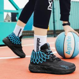 A juventude real combate basquete sapato movimento ao ar livre confortável amortecimento resistente ao desgaste moda respirável de alta qualidade - Image 2