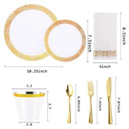 Transparente prata plástico descartável talheres, bandeja com óculos de prata, festa de aniversário suprimentos, 175 PCs, 25 convidado - Image 2