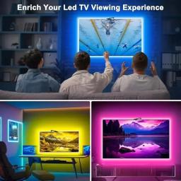Faixa de led com luz de fundo de tv rgbic, sensor de gama de cores ar, cor de sonho, decoração ambiente, tela de lâmpada, sincronização de cores, controle de software inteligente - Image 2