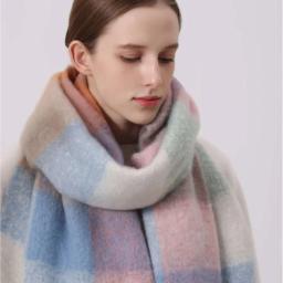 Lenço de malha xadrez para homens e mulheres, xale de caxemira, Lady Wrap, Tassel Scarves, Pashmina, grosso, quente, inverno, novo - Image 4