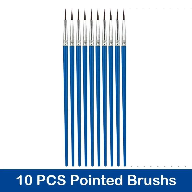 Conjunto de Pincéis para Desenho a Óleo Aquarela Acrílica, Escova de Cabelo Redonda, Caneta para Escrever, Arte Suprimentos, Ferramentas de Pintura, 10 unid, 50 unid - Image 1