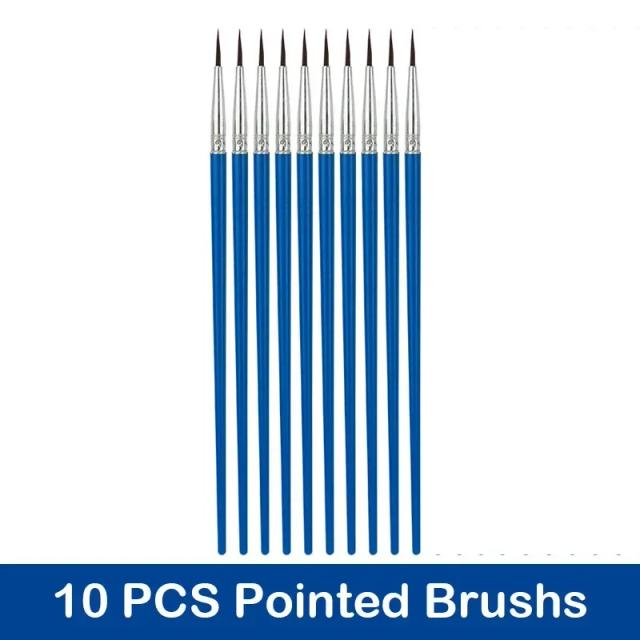 Kit Completo de Pincéis para Pintura: Óleo, Aquarela e Acrílica com Caneta e Escova Redonda, 10 e 50 Unidades
