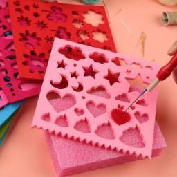 Fenrry 2-9 pçs lãs feltro molde conjunto agulha felting ferramentas diy artesanato estêncil applique artesanato moldar materiais de tecido acessórios - Image 4