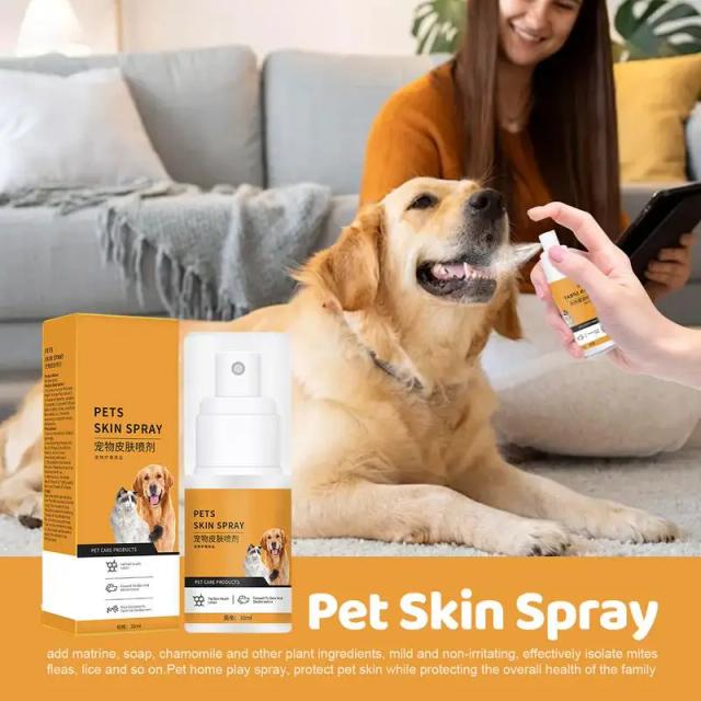 Spray Hidratante Natural para Pelagem de Gatos e Cachorros - Alívio para Coceira e Hidratação de Pele Secas, 30ml