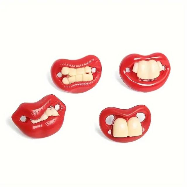 Chupeta Engraçada para Cães - Brinquedo Interativo Vermelho em Forma de Lábio para Mastigar e Melhorar a Saúde Bucal, 1 Unidade