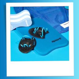 Puxar bóia flutuador força corporal eva aprendizagem ferramenta de treinamento de natação iniciantes crianças preto azul - Image 4