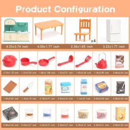 Conjunto de móveis para casa de bonecas, brinquedos para crianças, acessórios para casa de boneca em miniatura, brinquedos para meninos, meninas e crianças com cozinha - Image 2