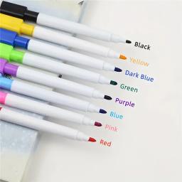 8 pçs/set ponta de bala 11.3*1cm tamanho pequeno sem marcadores de apagamento a seco de quadro branco magnético, 8 cores * 1pcs caneta magnética - Image 2