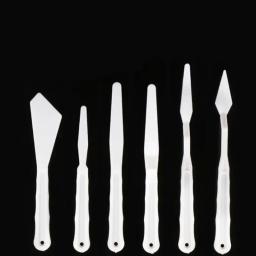 6 Pçs/set Plástico Pintura Faca de Paleta Espátula Pintura A Óleo Acessórios de Mistura de Cores Para O Óleo, lona, Pintura acrílica - Image 1