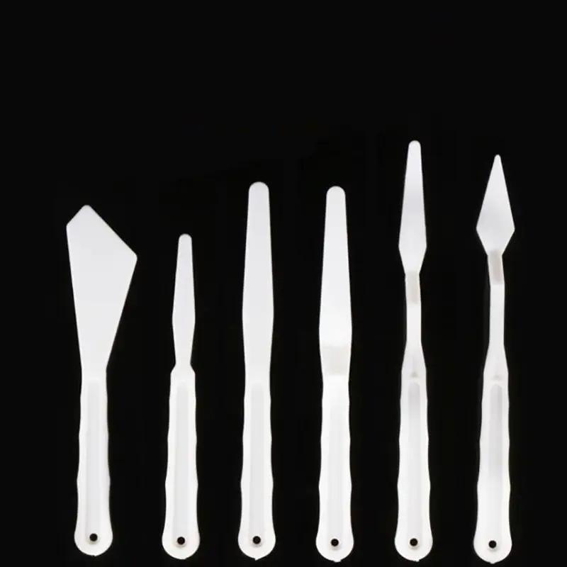 6 Pçs/set Plástico Pintura Faca de Paleta Espátula Pintura A Óleo Acessórios de Mistura de Cores Para O Óleo, lona, Pintura acrílica - Image 1
