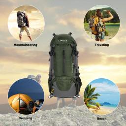 Lixada-Outdoor Sport Mochila, 50L Resistente à Água, Caminhadas, Camping, Viagem, Pack, Montanhismo, Escalada, Mochila, Trekking - Image 6