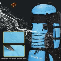 Bolsa de Viagem Grande para Homens e Mulheres Mochila de Acampamento, Caminhadas, Escalada, Esportes de Montanhismo, Bolsa Exterior, Mochila de Ombro 90L - Image 5