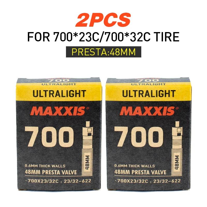 Tubo interno de bicicleta ultraleve maxxis, 2 peças, todos os tamanhos 20 26 27.5 29 700c av fv, à prova de sopro, mtb, bicicleta de estrada, pneus de câmera - Image 1