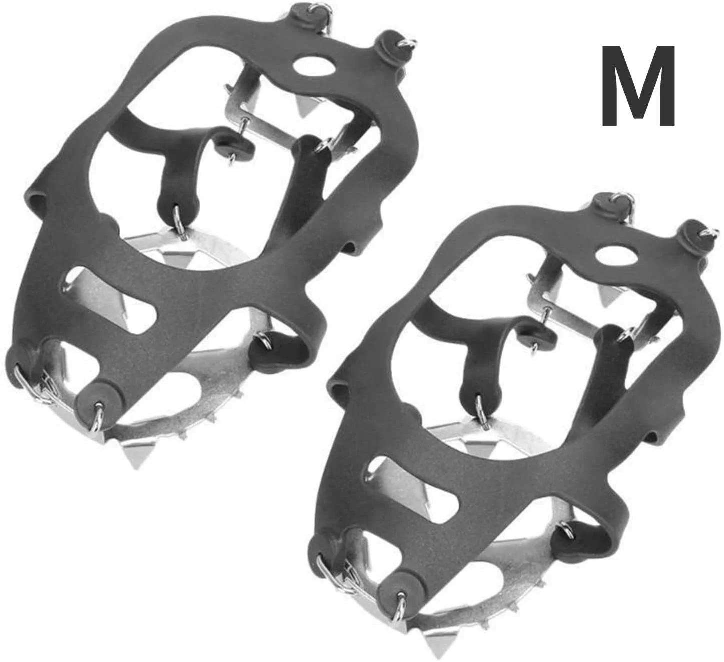 Antiderrapante Manganês Aço Sapato Cobre, 18 Dentes Escalada Crampons para Outdoor Inverno Caminhada Gelo Pesca Neve Sapatos - Image 1